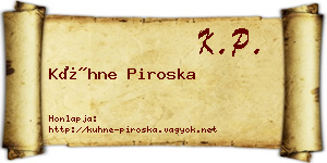 Kühne Piroska névjegykártya