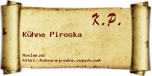 Kühne Piroska névjegykártya